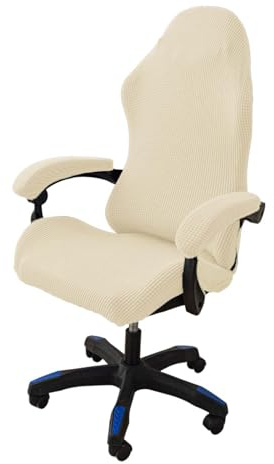 tintoke 4 Piezas fundaparasilla de Juego,FundaSillaOficina con Reposabrazos,FundaparaSilla Gaming,con Cremallera, Adecuado para sillasdejuego, sillasdecomputadora, sillasgiratorias (Blanquecino)
