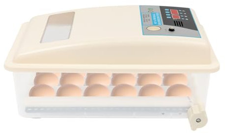 Brutautomat Vollautomatisch, 24 Eier Inkubator Brutkasten mit LED-Display, Intelligente Chip-Steuerung, Alarmvorrichtung, Brutmaschine für Hühner, Wachteln und Enten