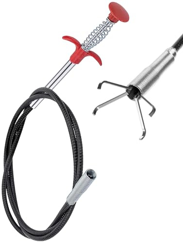 KGGZKG 1 sturalavandini professionale per tubi, 90 cm, filo per sturare tubi, forte e flessibile, pinza telescopica flessibile, artiglio flessibile per bagno e cucina