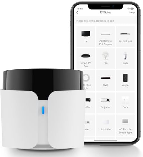 Broadlink Telecomando Universale a Infrarossi RM5plus, Controllo Vocale con Alexa & Google Assistant, Telecomando Smart Wi-Fi per TV, Clima, Ventilatori, Hub All-in-One con Scene & Timer