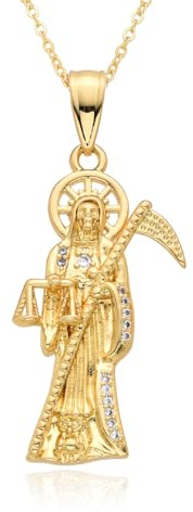 Hao Wu Xuan Gold Santa Muerte Charms Kubisch Heiliger Tod Reaper Halskette St. Jude Anhänger DIY Schmuck Geschenk