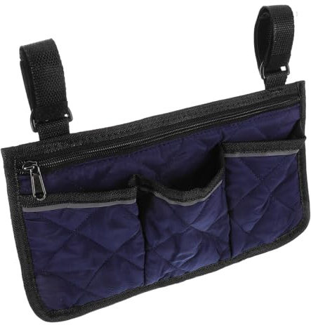 Wheelchair Multiple Armrest Organizer with Side Bag Storage Pockets