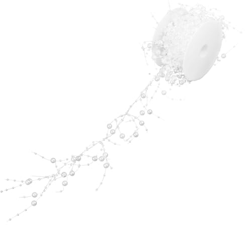 DECORNIJIA Ghirlanda di Perle Artificiali per Decorazioni, Filo di Perline Galleggianti per Vasi, 4 Metri, Riempitivo per Vasi per Matrimoni e Feste, Decorazione Creativa Fai da Te