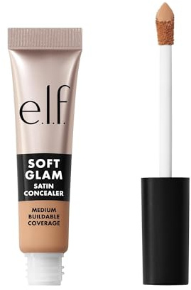 e.l.f. Soft Glam Satin Concealer, mittlere Deckkraft für Unreinheiten und Augenpartie, setzt sich nicht ab, langanhaltend, vegan und tierversuchsfrei, 21 Light Neutral
