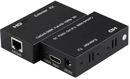 Extender HDMI 60M 1080P A RJ45 HDMI-compatibile Con Estensore Di Rete LAN CAT5e CAT6 For PS4 TV Box PC Laptop For Connessione Dati(US Plug)