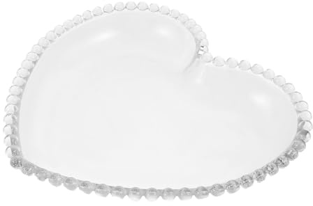 TOVINANNA Plateau Verre pour Coiffeuse Vide-Poches Forme de Cœur Coupelle Vintage à Bijoux Plateau Organisateur