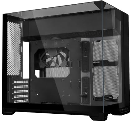 Lian Li O11 Vision-M O11VMX Boîtier PC ATX avec ventilateur 140 mm Design AIO caché Triple panneaux en verre trempé Support AIO jusqu'à 360 mm Noir