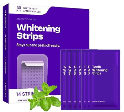 Teeth Whitening Strips, 14 Streifen Neue Zahnaufhellungsstreifen Für 2026, Zahnaufhellung Whitening Strips, Bleaching Zähne, Einfache Verwendung Zu Hause Oder Auf Reisen, Für Strahlendes Lächeln