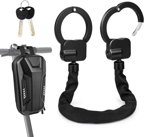 GuKKK Antivol Trotinette Electrique, 72CM Cadenas Trotinette Electrique Renforcé avec Clés et 3L Sac Etanche,Antivol Sécurisé pour Scooter, Vélo et Trottinette Électrique