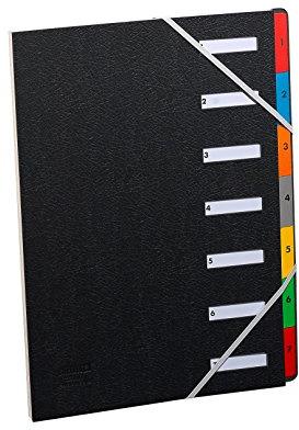 Extendos 337.07 EL02 Ordnungsmappe, 7 Fächer, Schwarz