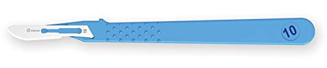 GIMA Bisturi in Acciaio Inox, Manico in ABS, Sterili e Monouso, Standard, Misura n. 10, 10 Bisturi Singolarmente Confezionati