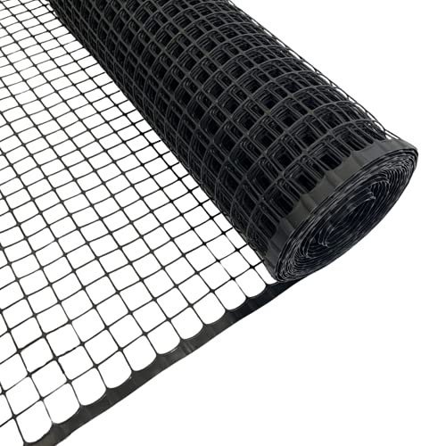 Suregreen Black Plastic Garden Mesh Fencing | 1m x 25m Roll | 20mm Holes | Netting for Fences, Climbing Plants, Tree Guards, Pets & Vegetable Protection & Support | Reusable & Durable