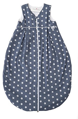 Tavolinchen Babysovsäck frottésovsäck stjärnor barnsovsäck – grå/vit – 70 cm