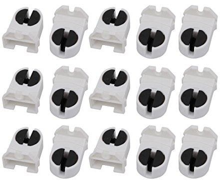 Sourcingmap® 15 Stück AC 500 V 2 A g5-f288l T5 Lampe Sockel G5 Base Leuchtstofflampe Halter Weiß