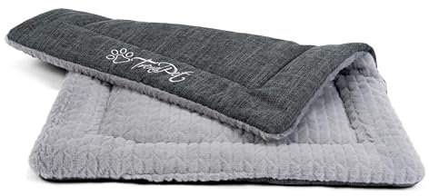 TrendPet Hundedecke Heaven gefütterte Liegedecke, Wendedecke für Hunde und Katzen, Grau (75x55cm)