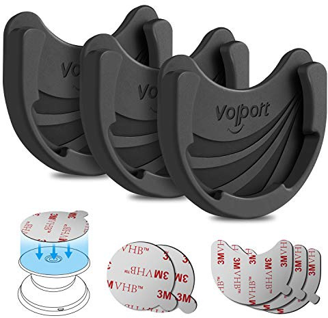 volport Pops Handy Autohalterung Socket, 3 Stück Silicone Grip Auto Halterung KFZ Handyhalter für Smartphones, Tablets, Armaturenbrett, Schreibtisch, Küche und Zuhause, Klebstoff Ersatz