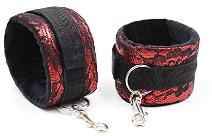 Canarea Handschellen Fußfesseln Harness Geschirr Sex Erotik Bondage Bettfesseln Spitze sex Toys,Handfessel Fußfesseln SM Fetisch Slave Cosplay sexspielzeug für Anfänger Paare Einstellbar (Füße, Rot)