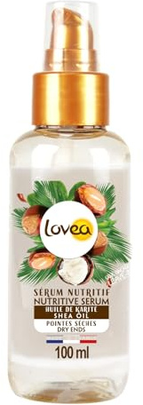 LOVEA - Sérum Nutritif - a Base d'Huile de Karité - Hydrate, Nourrit et Répare - Pointes Sèches et Abimées - Sans Rinçage - Fabriqué en France - 100ml