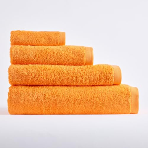 10XDIEZ - Toalla de baño 100% algodón 550 gr/m2 (1 Unidad) - Medidas: 100x160cm - Mandarina