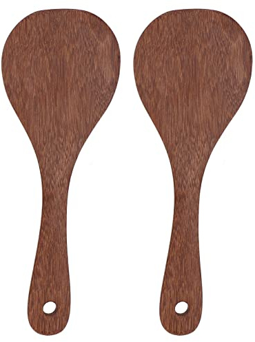Reis-servierlöffel, Wender aus Holz Reislöffel Kochlöffel Rührlöffel Küchenlöffel Holzlöffel Sicheres Reispaddel Aus Holz Zum Mischen Und Servieren Von Reis(Runder Mund)
