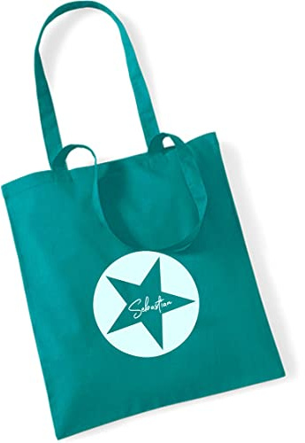 Stofftasche Stern personalisiert mit Namen | Bedruckter Jutebeutel Stoffbeutel für Kinder | Stern-Design mit Name für Schule, Kindergarten