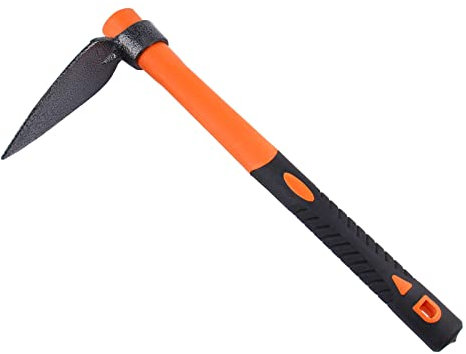 LUBAN Pic à aiguiser en Forme de cœur avec herminette forgée Robuste et poignée Ergonomique antidérapante 38,5 mm/15 Pouces pour Le Jardinage, la Chasse, l'aménagement paysager extérieur