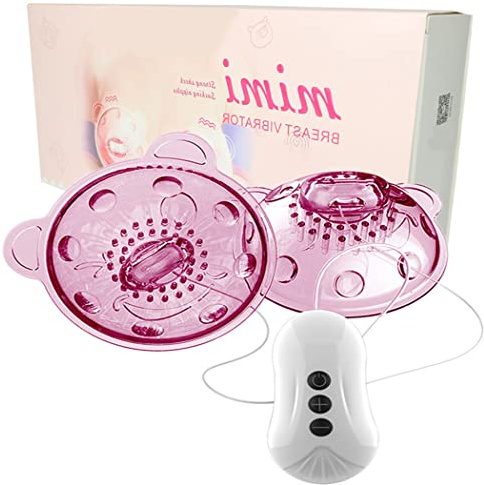 Silikon Brust Vibratoren Frau, Leistungsstarker Nippelsauger Vibrator Mit 360° Rotations Stimulation Brustsauger, Fernbedienung Saugnippel Brustpumpe Saugglocke Mit 10 Vibrationsmodi, USB,Rosa