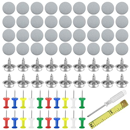 90PCS Kit Riparazione Cielo Auto Vite Per Riparazione Tetto Auto Riparazione Automobilistica Rivetti Puntine Per Cielo Auto Con 90 Spilli Colorati 1 Cacciavite 1 Metro a Nastro Per Tutte Auto