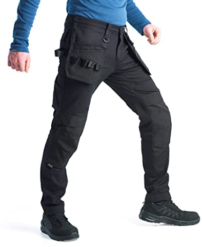 Bitco Arbeitshose – Cargo-Taschen, Wasser- & ölabweisend, Knietaschen für Knieschoner, elastisches Hauptmaterial, Flexible Einsätze, Cordura®-Verstärkungen