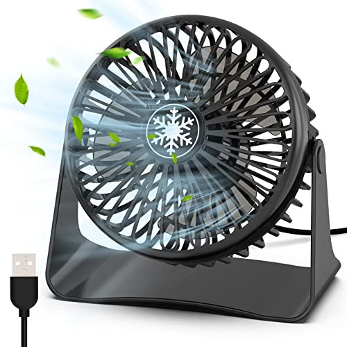 OUILA Ventilatore USB, Mini Ventilatore Portatile, 3 Velocità Regolabile & Ventilatore Silenzioso, Copertura Rimovibile Della Ventola, Alimentazione USB, Adatto per Desktop, Auto, Ufficio, Casa, Viagg