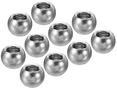 PATIKIL Muttern Knopf 10 Pack M6 Innengewinde 10mm AD 304 Edelstahl Runde Kugel Schraube Kappe Abdeckung für Beleuchtung Möbel DIY Dekoration Silber