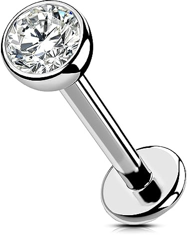 OUFER Body Piercing Labret Stud 6mm-12mm Lip Bars Titanium Helix Tragus Earring Piercing Jewellery 16G Push In Tragus Helix Lip Piercing Bars