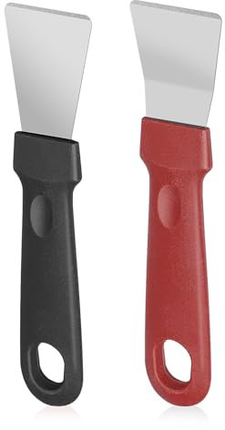 DSLSQD 2 Pieces Scraper for Cleaning, Scraper for Ovens, Stoves, Induction Hob,freezer Stainless Steel Super Scraper None-scratches Putty Scraper for Kitchen Cleaning 15.3 * 3.4cm/6.02 * 1.34inch