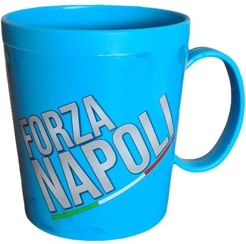 ILS I LOVE SHOPPING Offizieller Becher aus Kunststoff, 360 ml, für die Mikrowelle mit Griff, Fan, Fan, BPA-frei, hergestellt in Italien, Forza Napoli