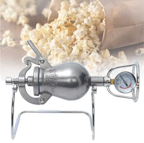 SOYPAX Máquina de Palomitas de Mano Inicio Pequeño Amplificador de Grano de Acero Inoxidable Vintage Nostalgia Mini Popcorn Pops Máquina de Alta presión Popcorn Maker,300m