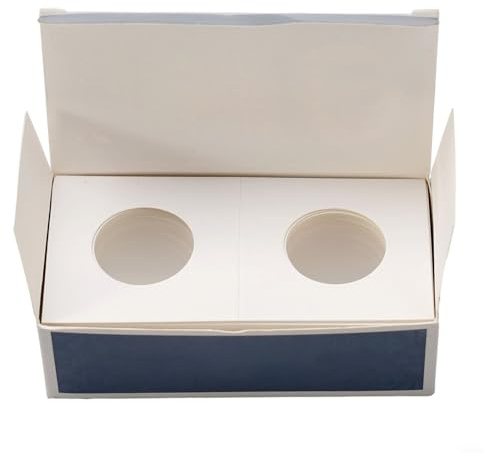 Emiif 50 soportes de cartón para monedas, 100 x 50 mm, fundas protectoras para monedas, vitrinas para suministros de colección de monedas (31,5 mm)