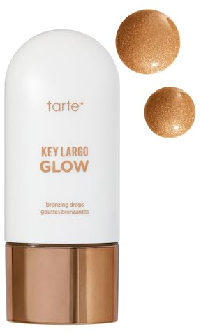tarte key largo glow bronzing drops – Luminous Serum-Infused Liquid Bronzer with Vitamin E for Sun-Kissed Radiant Lightweight Hydration, Cruelty-Free, full size, bronze glow