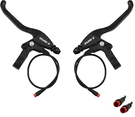 SENQI E-Bike Brake Lever with Locking Button for Electric Bicycle E-Bike E-Scooter Electronic Tricycle Safety Control with Ergonomic Design Waterproof Wire(1 Pair)