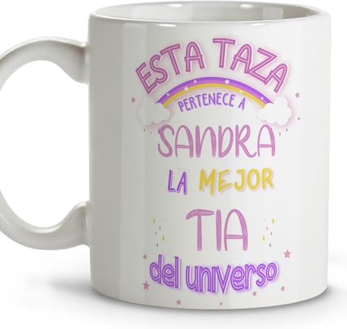 LolaPix Mejor tia. Tazas personalizadas. Tazas de cafe. Tazas de te. Regalo tía. Regalos para mi tía. Taza cerámica 330 ml.