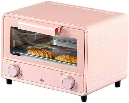 Horno eléctrico de 12 litros, puerta de vidrio a prueba de explosiones, temperatura de amplio rango, mini horno tostador, bandeja extraíble para migas, freidoras de aire con múltiples funciones