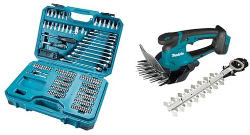 Makita E-10883 Werkzeug-Set 221-teilig & DUM604ZX Akku-Grasschere 18V (ohne Akku, ohne Ladegerät)