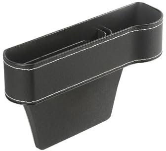 Auto Rücksitz Organizer 1Pc Leder Auto Sitz Lücke Lagerung Box Telefon Schlüssel Organizer Auto Sitz Spalt Lagerung Füllstoff Munti-funktionale Auto Veranstalter Rückenlehnenschutz Auto(Right Black)