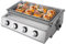 MINRS Gasgrill, Gastrobräter 4-flammig Camping Barbecue Grill mit Abnehmbarer Grill und Abnehmbaren Ölfangbehälter LPG Gasgrill Gasbräter, BBQ Tischgrill für Camping Balkon Garten, 58x40x20cm