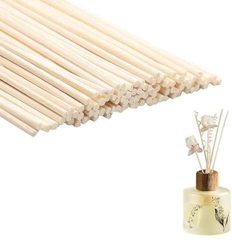 50 Pezzi Bastoncini Diffusore, Bastoncini Per Diffusori, Bastoncini in Legno di Rattan Naturale da 25 cm, per profumo fragranza, per Dispenser di Fragranza