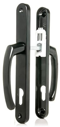 TSS UPVC Door Handle Set - Lever/Lever with 92 PZ Centres - 215 Screw to Screw - 245x32 Backplate - Black