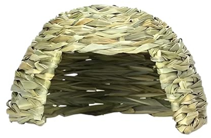Grashaus Für Meerschweinchen | Natürlich Getrocknetes Gras Heuhaus | Handgewebte Strohhütte | Faltbare Betthütte | Kaninchenhaus Stall Grashaus Für Meerschweinchen | Spielhaus Für Chinchillas Hamster