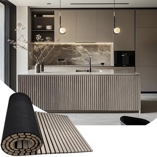 94.5 x 23.6 in Acoustic Wood Wall Panels,3D Flexible Soundproof Wall Panels,Wood Slat Wall Panel for Interior Wall Decor (White Oak)