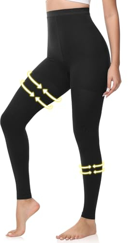 beister Medias de compresión médicas para mujer, largas, 15-20 mmHg, medias de soporte para hombre, opacas, sin puntera, panty de compresión clase 2, soporte sólido para varices, edemas