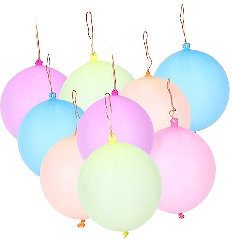 ULDIGI Inflatable Punch Balloons Toy for Boys and Girls 30pcs Latex Punching Balloons Rubber Band Handles Party Decorations Random