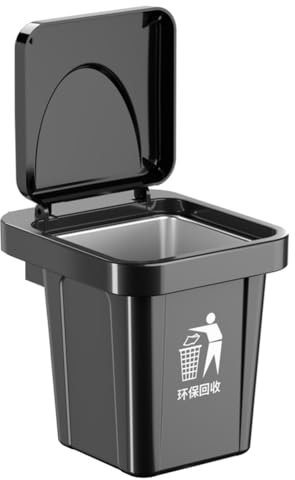 Faeymth Wandaschenbecher Aus Edelstahl mit Deckel, Mülleimer-Form, für Badezimmer, Wohnzimmer, Flugasche-Sicher, Schlagfrei, Badezimmer A